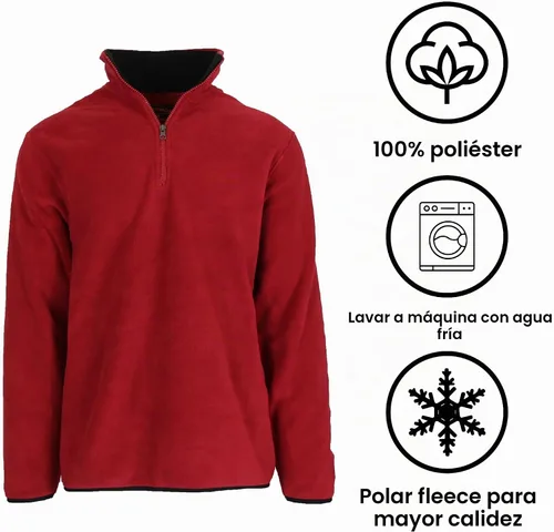 Vista 3 de JH DESIGN GROUP Sudadera Pullover Térmica de Forro Polar con Cremallera de un Cuarto para Hombre de Manga Larga Suéter de Peso Medio en 6