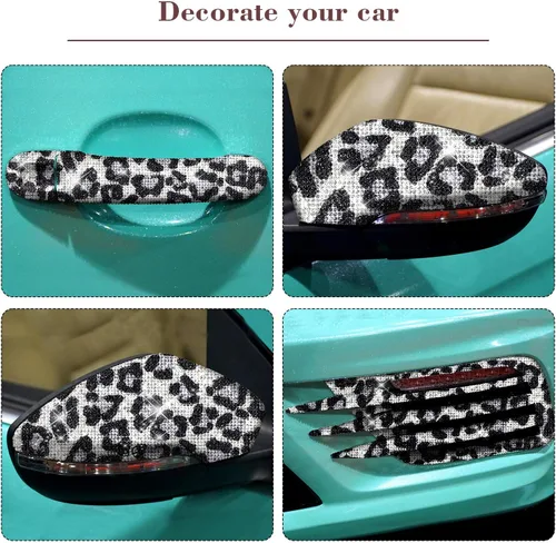 Vista 6 de 12000 calcomanías de diamantes de imitación con estampado de leopardo de 0.079 pulgadas (0.079 in), calcomanías autoadhesivas para automóvil