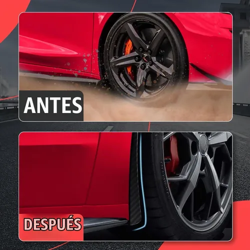 Vista 3 de 4 aletas de barro delanteras y traseras, patrón de fibra de carbono, protectores contra salpicaduras, guardabarros de roca para Corvette C8 Stingary