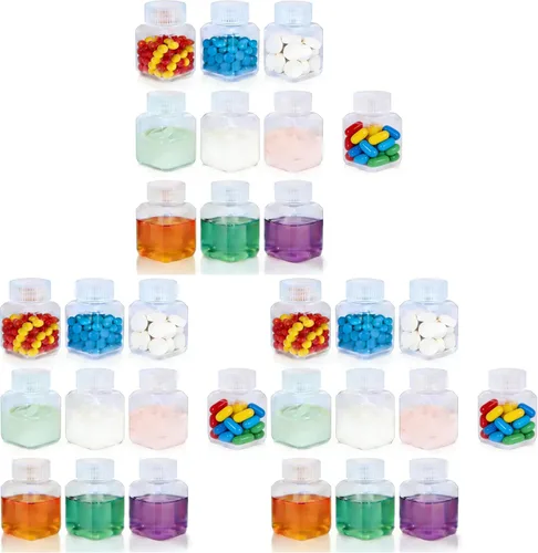 Vista 11 de Botellas de plástico recargables con tapas, botellas de viaje a prueba de fugas de HDPE, contenedores de viaje de grado alimenticio para líquidos