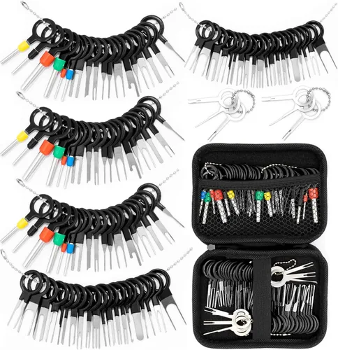 Vista 9 de Kit de herramientas de extracción de terminales, kit extractor de terminales de 140 piezas para automóvil, conector de cable, juego de herramientas