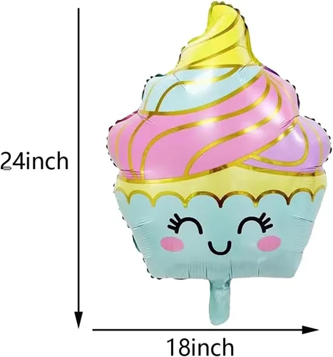 Vista 3 de 6 globos grandes de Mylar de helado para verano, decoración de fiesta de cumpleaños de Hawaii Luau