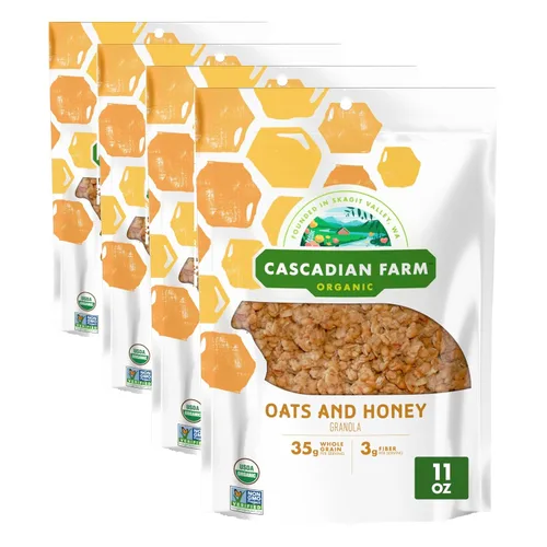 Vista 16 de Cascadian Farm Granola orgánica, cereales de canela y pasas, bolsa resellable, 11 onzas