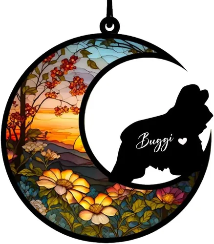 Vista 22 de Atrapasoles conmemorativos personalizados para perros Akita, nombre de perro personalizado, adorno de pérdida de perro, regalo para amantes