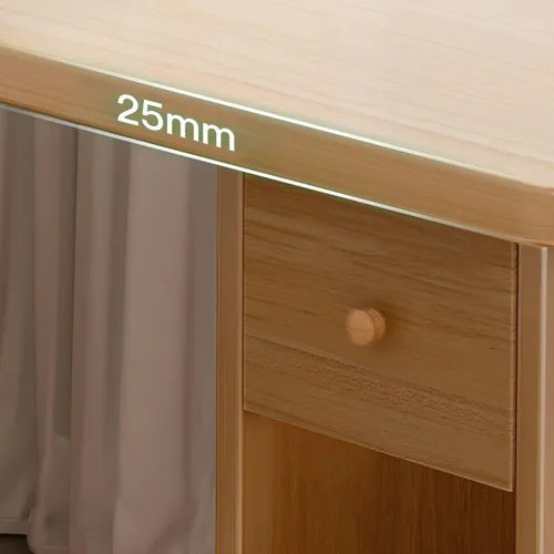 Vista 6 de Escritorio para computadora, escritorio de oficina de madera resistente con cubos abiertos y mucho almacenamiento de escritorio esquinero