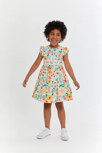 Vista 5 de Bonnie Jean Vestido de Pascua para niña, vestido fruncido floral de primavera para bebés y niñas pequeñas