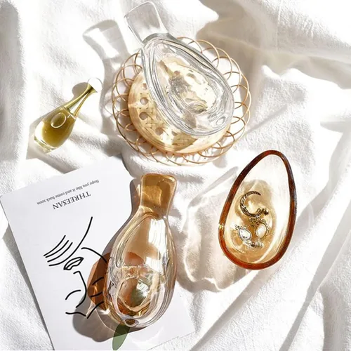 Vista 3 de Pequeño organizador de joyería de cristal ámbar con forma de pájaro, organizador de aretes, regalo para mujeres, esposa, mamá, cumpleaños, boda