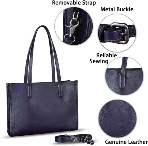 Vista 6 de Genuine Leather Shoulder Ba for Women Tote Bag Crossbody Hobo Bags Vintage Satchel Purse Handbag