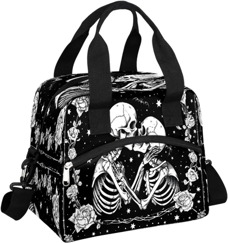 Vista 17 de Pardick Bolsa de almuerzo aislada con diseño de galaxia colorida para mujeres y hombres y adultos, con purpurina, grande, hielera, térmica A01