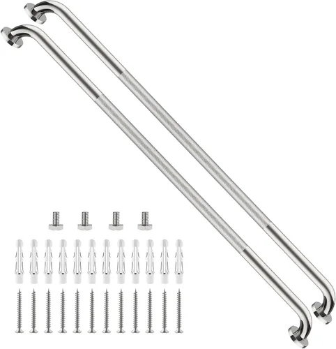Vista 50 de Barra de agarre para ducha negra de 12 pulgadas con agarre de goma antideslizante, ZUEXT Barra de agarre para baño de acero inoxidable, Barra