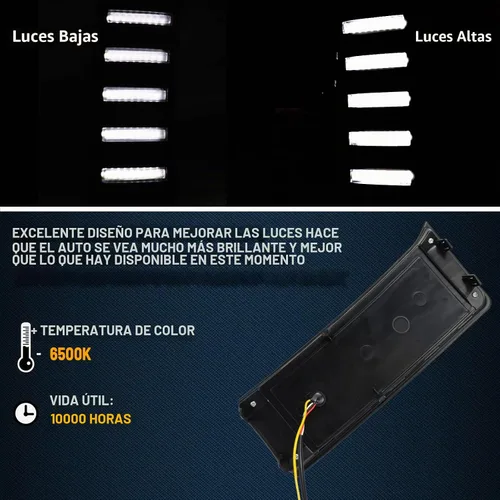 Vista 3 de Switchback - Lámpara LED antiniebla frontal color blanco/ámbar secuencial para correr durante el día, luz de parachoques LED, función de señal