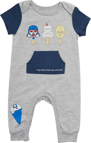Vista 2 de STAR WARS Newborn Baby Boys Infants Snap Suit Rompers 2 Pack