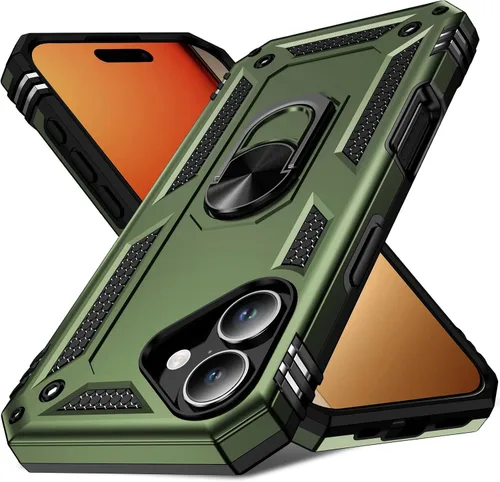 Vista 15 de Korecase Funda para iPhone 17 Pro con soporte de anillo, grado militar, resistente, a prueba de golpes, protección de cuerpo completo para Apple