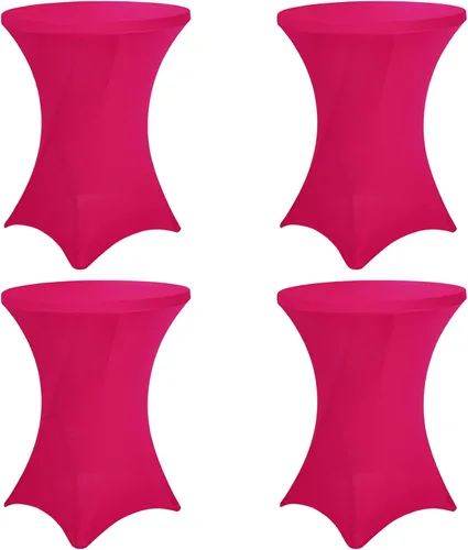 Vista 19 de Paquete de 4 manteles de elastano para mesa de cóctel de 32 x 43 pulgadas, manteles cuadrados elásticos de esquinas cuadradas, mantel redondo