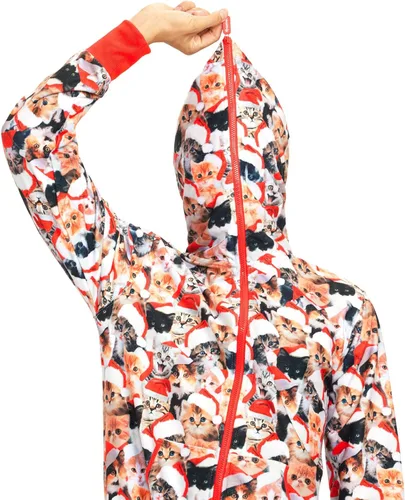 Vista 6 de Tipsy Elves - Enterizos navideños unisex para adultos, festivos, a juego, con prácticos bolsillos