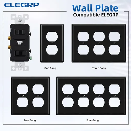 Vista 4 de ELEGRP Interruptor de luz de palanca doble, interruptor de luz doble de dos polos individuales, 15 A, 120 V, encendido/apagado en la pared, conexión
