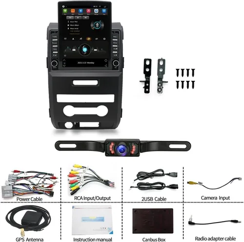 Vista 6 de Radio estéreo de coche para Ford F-150 F150 2009-2014, pantalla táctil vertical 9.7 para F150 Android estéreo con Apple Carplay Android Auto