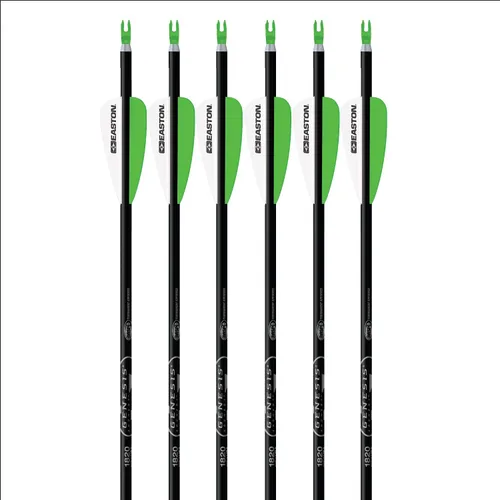 Vista 2 de Easton Genesis XX75 Aluminum Arrows with Diamond Vanes, 6 Pack Negro