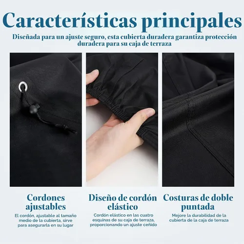 Vista 3 de Cubierta para caja de cubierta, impermeable 600D Oxford, 52 x 27 x 27 pulgadas