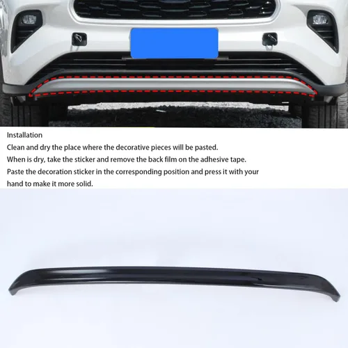 Vista 4 de Accesorios de coche para Toyota Highlander 2020 2021 2022 2023 Protector de parachoques delantero ABS negro (configuración alta)