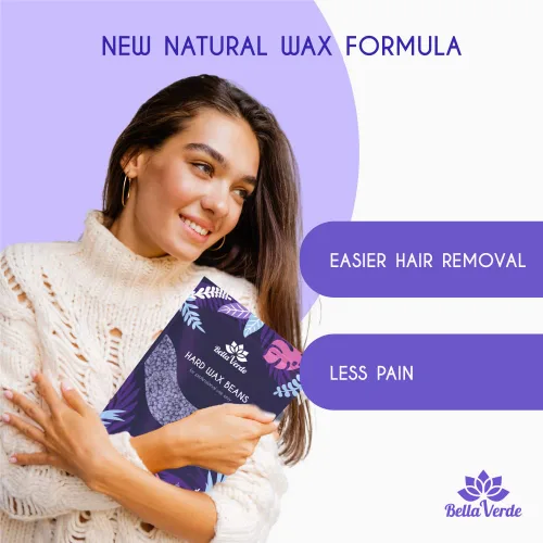 Vista 5 de Bella Verde Granos de cera – Perlas de cera dura para mujeres y hombres – Cera caliente para piernas brasileñas del cuerpo, cejas, labios y axilas