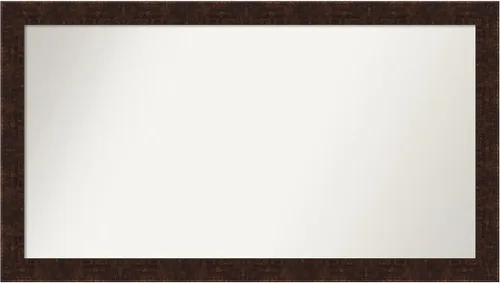 Vista 202 de Amanti Art Espejo de baño de bronce para sobre fregadero, 24 x 24 pulgadas, espejo de tocador cuadrado estrecho de bronce Manhattan, marco de madera