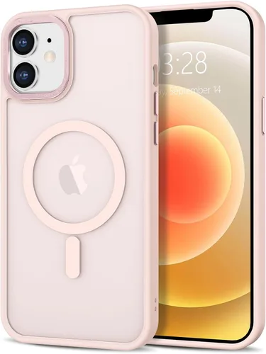 Vista 192 de Anuck - Funda magnética para iPhone 11 compatible con MagSafe, carcasa trasera mate translúcida dura, borde de TPU, delgada, resistente a impactos