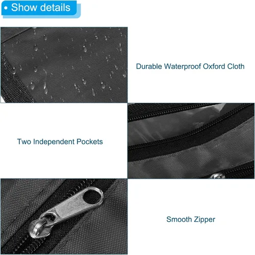 Vista 3 de PATIKIL Estuche expandible para lápices de 3 anillos, 1 paquete de tela Oxford de gran capacidad con cremallera, estuche para oficina y hogar