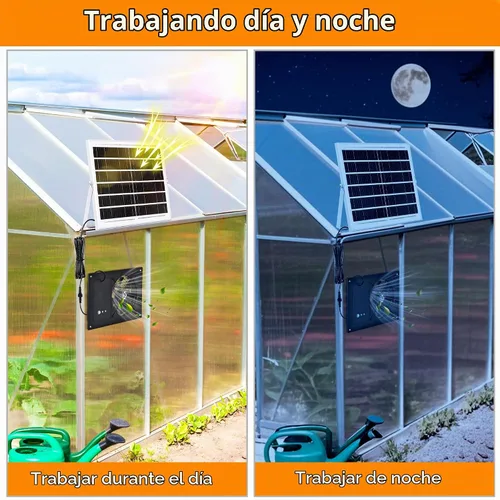 Vista 3 de Ventilador de escape impermeable con energía solar para cobertizo