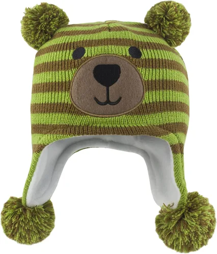 Vista 2 de Muryobao Gorro de punto con forro polar cálido para niños pequeños con orejeras para bebés y niñas