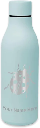 Vista 12 de LaserGram Botella de agua de acero inoxidable de doble pared, mariquita, grabado personalizado incluido