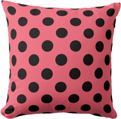 Vista 72 de Fundas de almohada de lunares negros sobre beige de 16 x 16 pulgadas, fundas de almohada decorativas rústicas y cuadradas para decoración del sofá