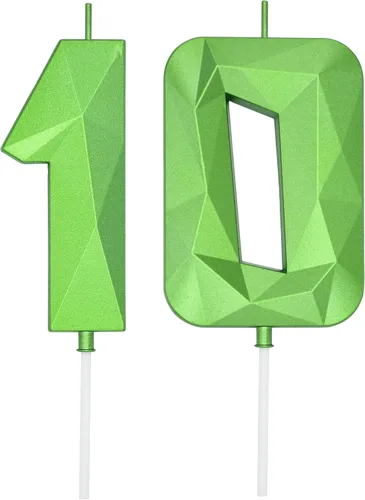 Vista 117 de DERVENTA Vela Grande de Cumpleaños Número 3D Verde Luminoso de 3.7 Pulgadas Celebración de Fiesta Aniversario Decoración Adorno para Pastel 1 Pieza