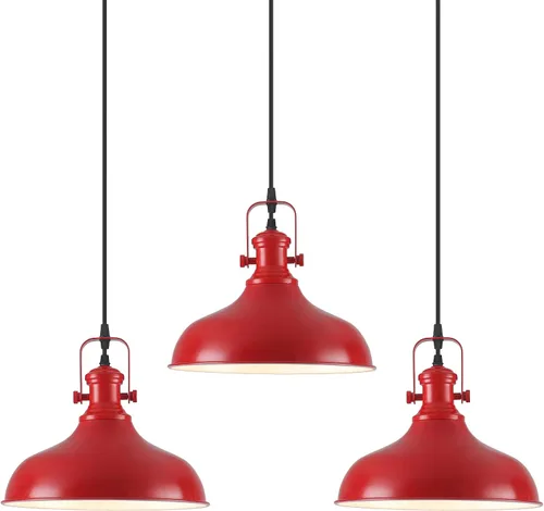 Vista 11 de Luces colgantes negras para isla de cocina, 11.41 pulgadas, lámpara colgante industrial vintage, luces de isla para cocina, comedor, dormitorio, 1