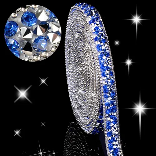 Vista 14 de Hicarer 3 yardas de cintas de diamantes de imitación de resina para boda, cinta autoadhesiva de diamantes de cristal, rollo de cinta de resina