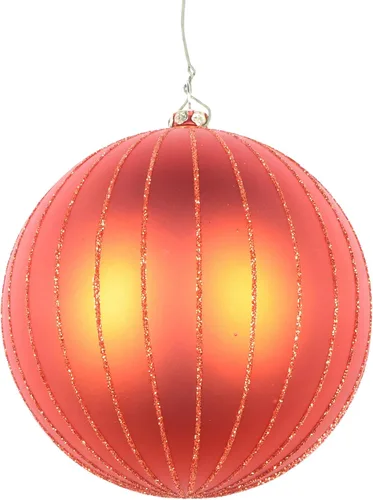 Vista 5 de Vickerman Adorno navideño de bola de avena mate con purpurina de 5 pulgadas. Incluye 4 piezas por bolsa.