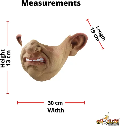 Vista 4 de Ghoulish Productions Máscara de látex de hombre viejo gruñón, accesorio de Halloween para adultos, Beige