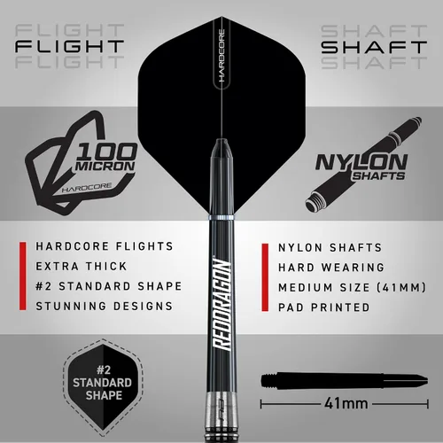 Vista 3 de RED DRAGON Dardos Pegasus Original Puntos de conmutación Pegasus - Desarrollado por Winmau Darts Punta de metal Juego de dardos de tungsteno