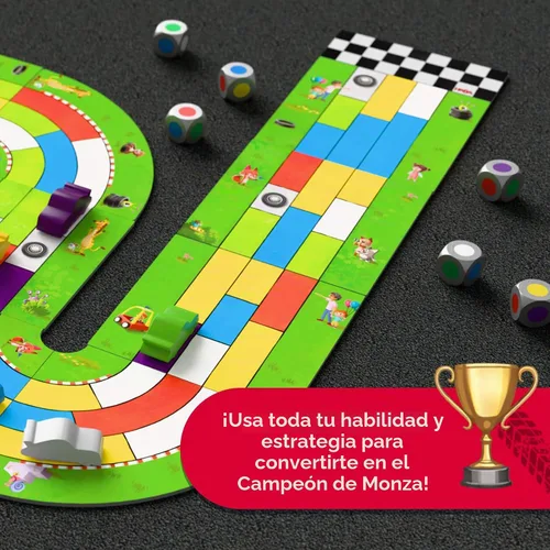 Vista 5 de HABA Monza Car Racing - Juego de mesa para niños, juego de estrategia a juego de colores, a partir de 5 años