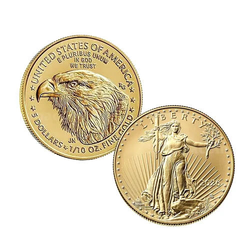 Vista 6 de Casa de la Moneda de los Estados Unidos 2025 American Gold Eagle 1/10 de onza Moneda de prueba, marca de la Casa de la Moneda de EE. UU., oro