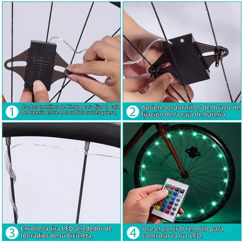 Vista 5 de Waybelive LED Bike Wheel and Frame Lights, Waterproof