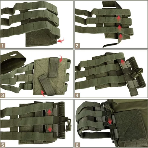 Vista 2 de LIVANS Conjunto de hebilla de liberación rápida, conjunto de hebilla de ajuste rápido de Molle Cinturón lateral Cummerbund Conjunto de liberación