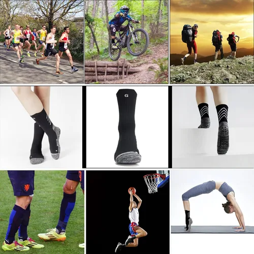 Vista 6 de Calcetines atléticos antideslizantes para hombres y mujeres, calcetines de fútbol antideslizantes para fútbol, baloncesto, yoga, gimnasio