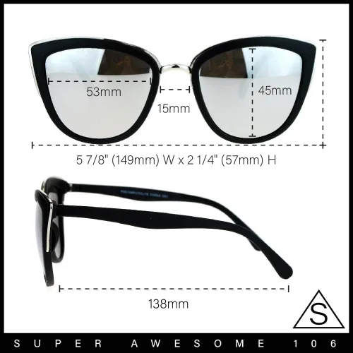 Vista 5 de SA106 Gafas de sol de gran tamaño con espejo espejo para mujer