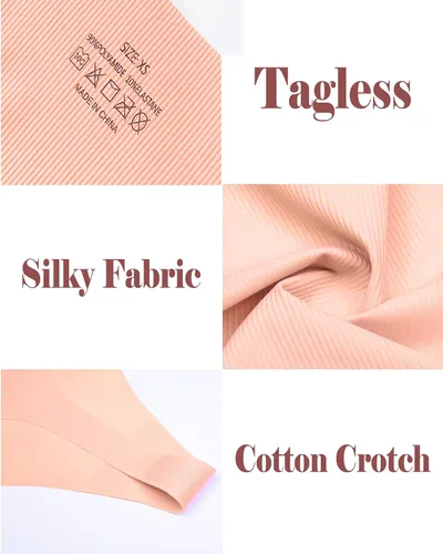 Vista 2 de Tangas invisibles sin costuras para mujer, ropa interior invisible, paquete de 5