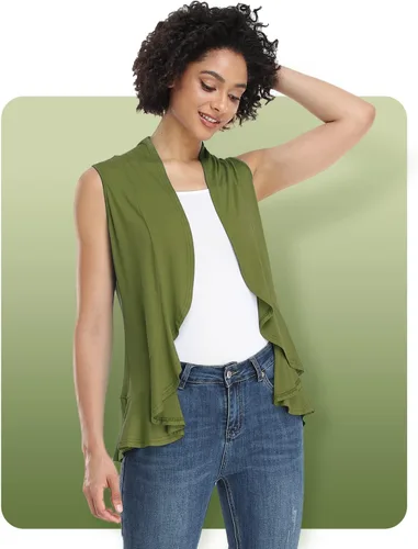 Vista 2 de Xeoxarel - Chaleco sin mangas de mujer con parte delantera abierta (S-3XL)