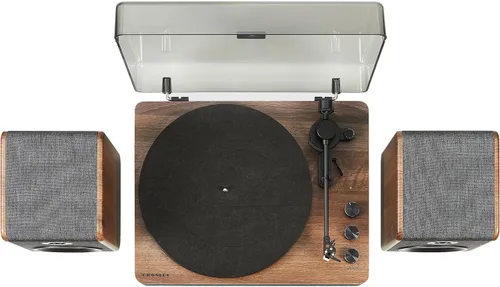 Vista 21 de Crosley CR7501A-CL Nocturne - Tocadiscos Bluetooth de 2 velocidades con altavoces estéreo a juego, color carbón