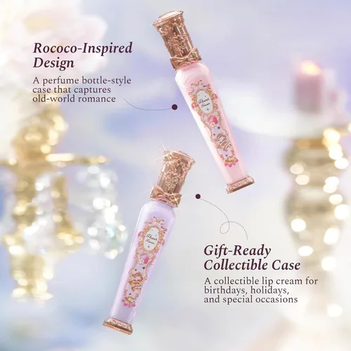 Vista 2 de Flower Knows Violet Strawberry Rococo Glowy Lip Gloss, Light Baby Pink Macaron de fresa G01