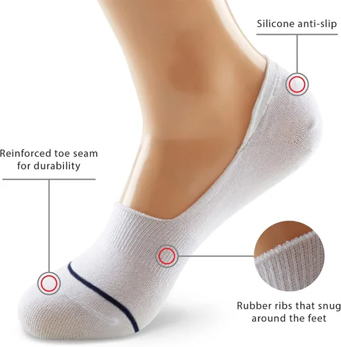Vista 3 de MONFOOT 10 pares de calcetines antideslizantes transpirables para mujer y hombre, paquete múltiple