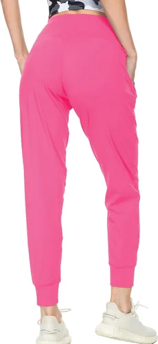Vista 5 de Kcutteyg - Pantalones deportivos de cintura alta con bolsillos para mujer, pantalones deportivos suaves para descanso, correr y entrenamiento